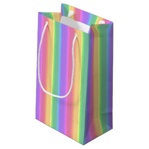 Pastel rainbow stripes small gift bag
