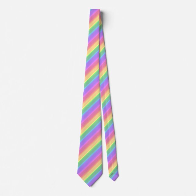 Pastel rainbow stripes tie (Front)