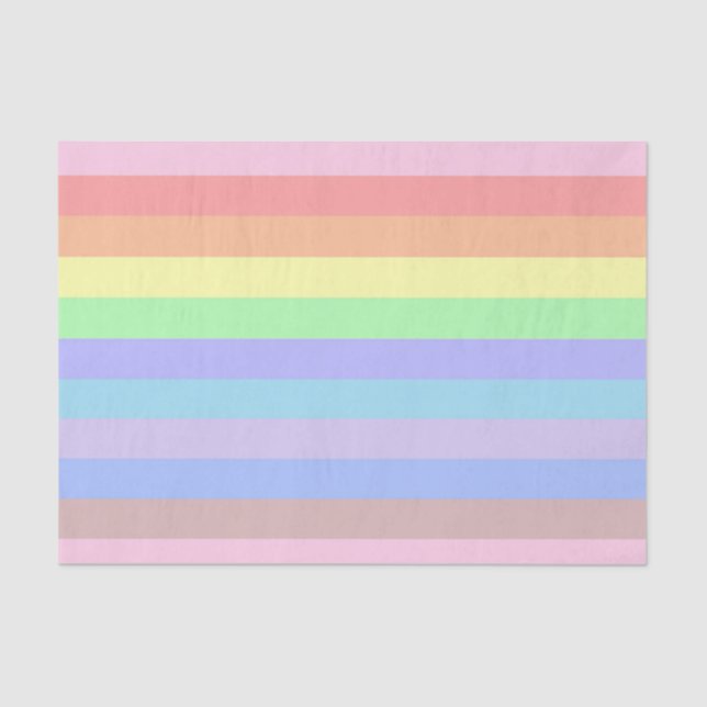 Pastel Rainbow Stripes tissue paper (Front)