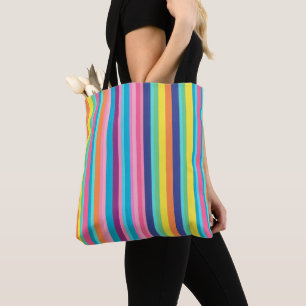 Pastel Rainbow Stripes Tote Bag