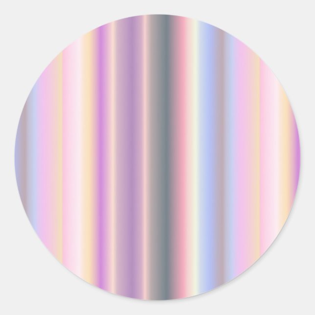 Pastel Rainbow Strips - Pattern Classic Round Sticker (Front)