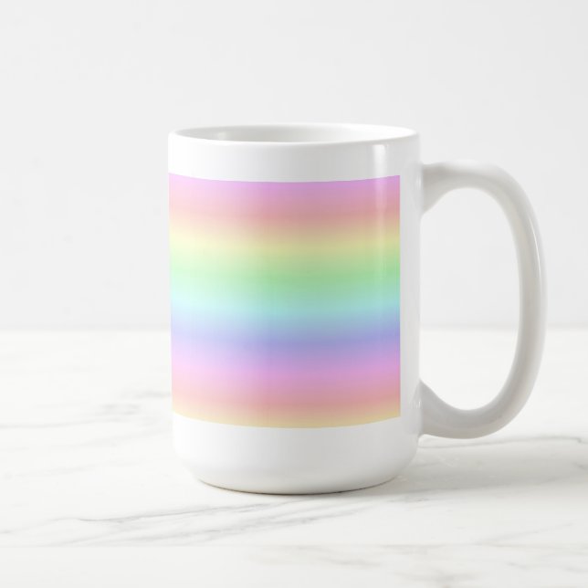 Pastel Rainbow Strips - Pattern Coffee Mug (Right)
