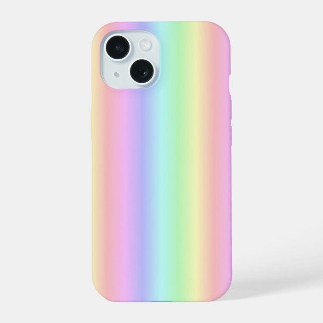 Pastel Rainbow Strips - pattern iPhone 15 Case (Back)