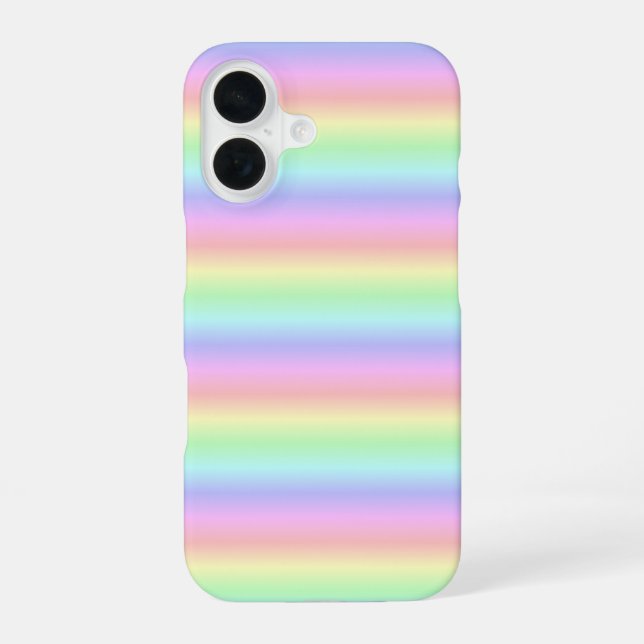 Pastel Rainbow Strips - pattern iPhone 16 Case (Back)