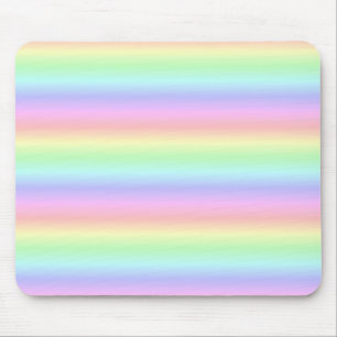 Pastel Rainbow Strips - Pattern Mouse Mat