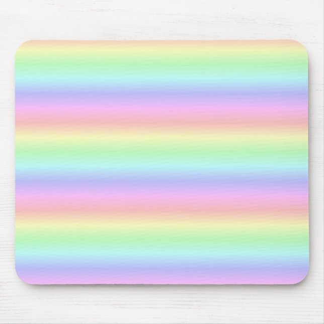 Pastel Rainbow Strips - Pattern Mouse Mat (Front)