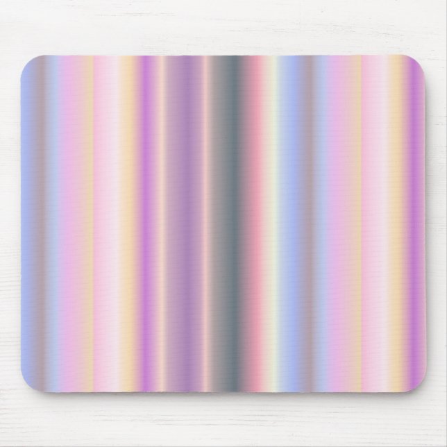 Pastel Rainbow Strips - Pattern Mouse Mat (Front)