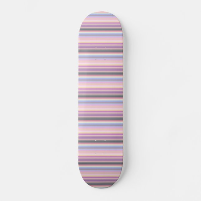 Pastel Rainbow Strips - Pattern Skateboard (Front)