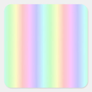 Pastel Rainbow Strips - Pattern Square Sticker