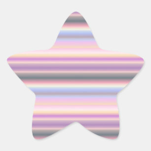Pastel Rainbow Strips - Pattern Star Sticker