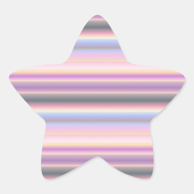 Pastel Rainbow Strips - Pattern Star Sticker (Front)