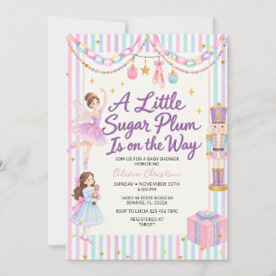 Pastel Rainbow Sugar Plum Nutcracker Baby Shower  Invitation