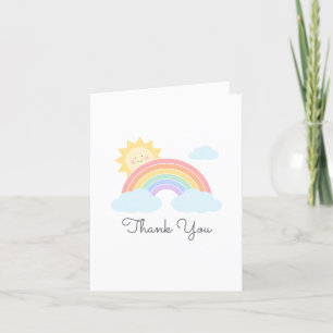 Pastel Rainbow Sunshine  Thank You Card