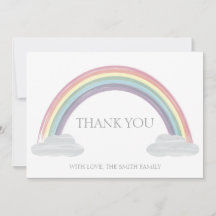 Pastel Rainbow Thank You Card
