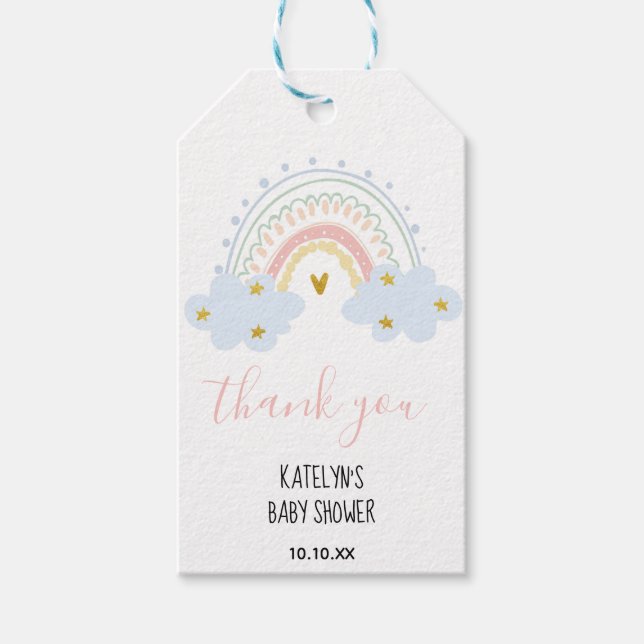Pastel Rainbow Thank You Tag (Front)