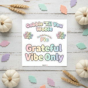 Pastel Rainbow Thanksgiving Holiday Sticker Pack