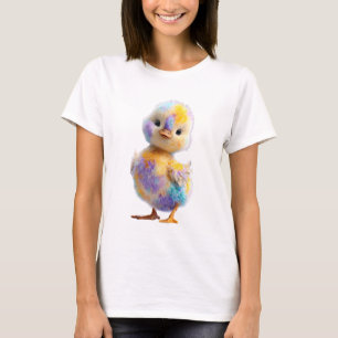 Pastel Rainbow Tie Dye Fluffy Chick Women T-Shirt