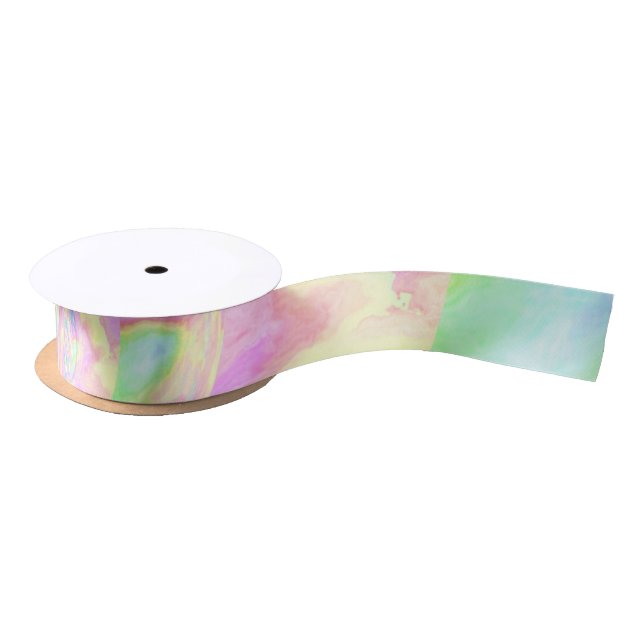 Pastel Rainbow Tie Dye Girls Birthday Satin Ribbon (Spool)