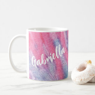 Pastel Rainbow Tie Dye Groovy Personalised Coffee Mug