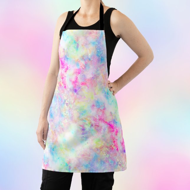 Pastel Rainbow Tie Dye Watercolor Apron (Creator Uploaded)
