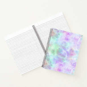 Pastel Rainbow Tie-Dye Watercolor Painting Notebook