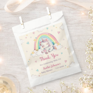 Pastel Rainbow Unicorn Baby Shower Favour Bags