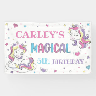 Pastel Rainbow Unicorn Birthday Party, Any Age Banner