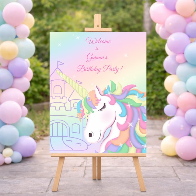 Pastel Rainbow Unicorn Magical Birthday Poster (Creator Uploaded)