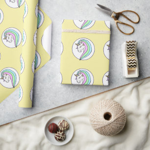 Pastel Rainbow Unicorn Wrapping Paper