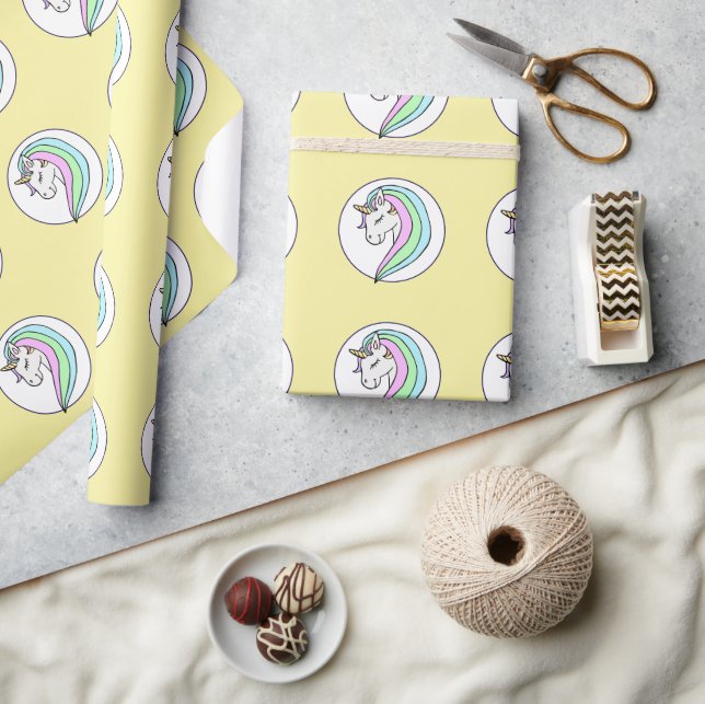 Pastel Rainbow Unicorn Wrapping Paper (Crafts)