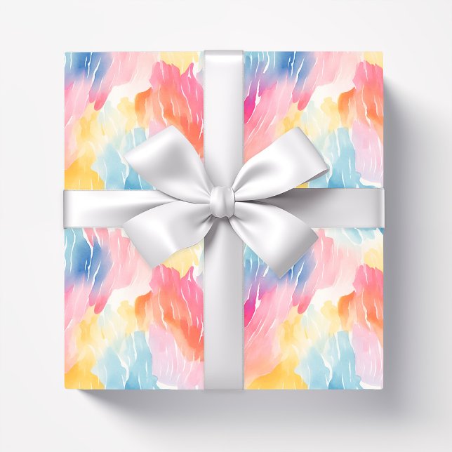 Pastel Rainbow Watercolor Abstract Wrapping Paper (Creator Uploaded)