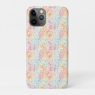 Pastel Rainbow Watercolor Leopard Print iPhone 11 Pro Case
