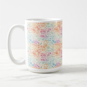 Pastel Rainbow Watercolor Leopard Print Coffee Mug