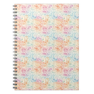 Pastel Rainbow Watercolor Leopard Print Notebook
