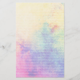 Pastel Rainbow Watercolor Lined Paper
