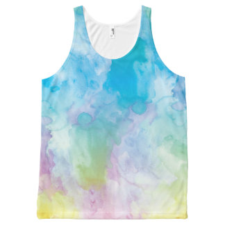 Pastel Rainbow Watercolor Unisex Tank Top