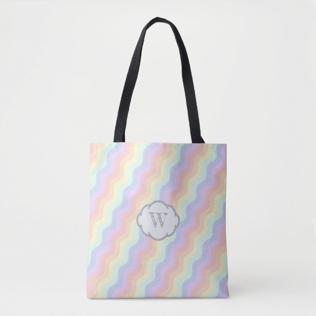 Pastel Rainbow Waves All-Over-Print Bag (Front)