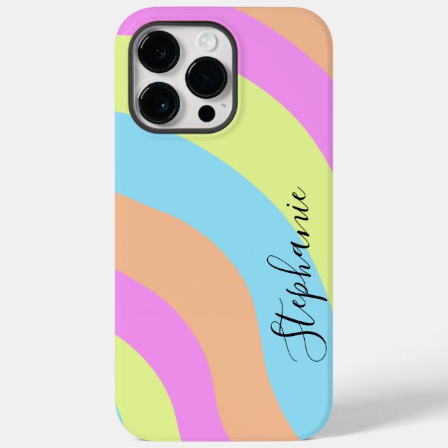 Pastel Rainbow Waves Case-Mate iPhone Case (Back)