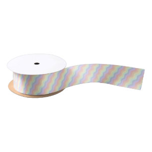 Pastel Rainbow Waves Ribbon Satin Ribbon