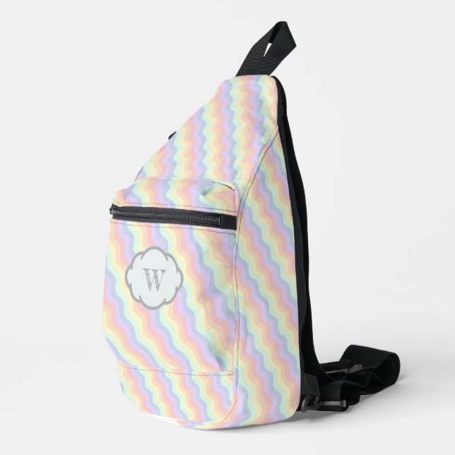 Pastel Rainbow Waves Sling Bag (Right Corner)