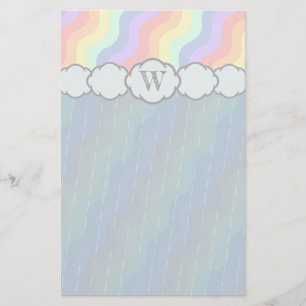 Pastel Rainbow Waves Stationery