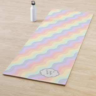 Pastel Rainbow Waves Yoga Mat