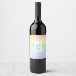 Pastel Rainbow Wedding Custom Wine Labels
