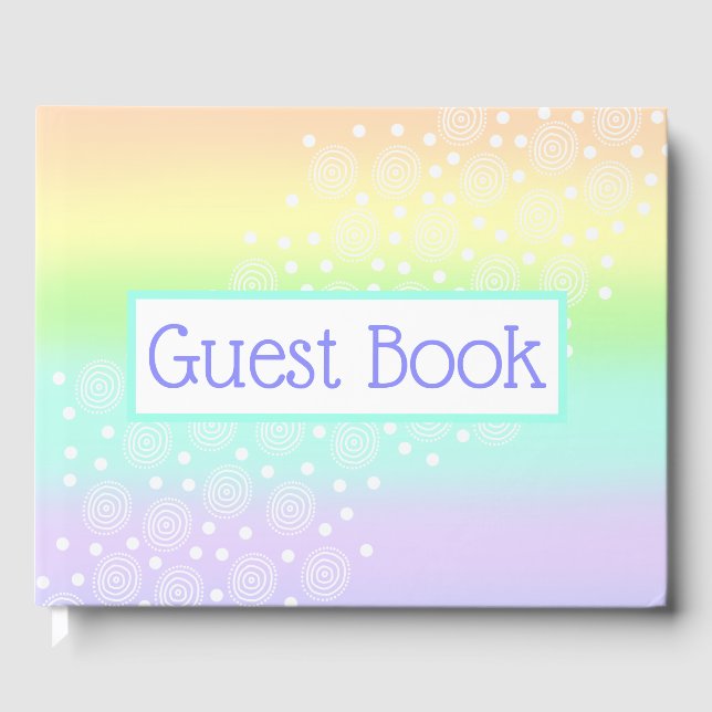 Pastel Rainbow Wedding Guest Book (Front)