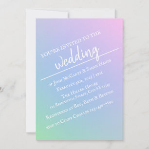 Pastel Rainbow Wedding Invitation