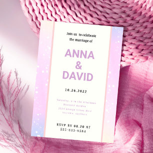 Pastel Rainbow Wedding Invitation