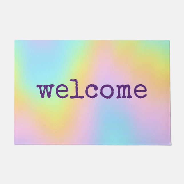 Pastel Rainbow Welcome Mat (Front)