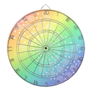 Pastel Rainbow with Circles Dartboard