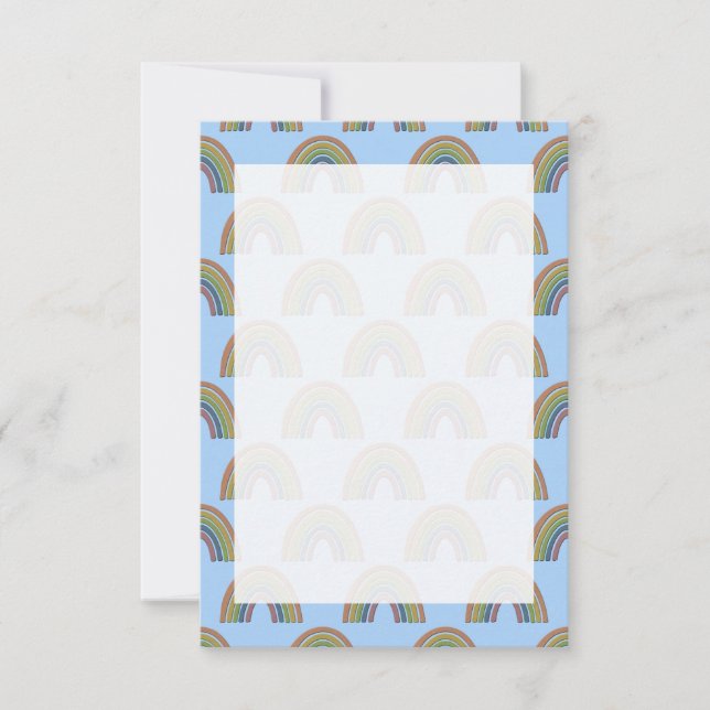 Pastel Rainbow With Faux Rustic Paper Texture Card (Front)