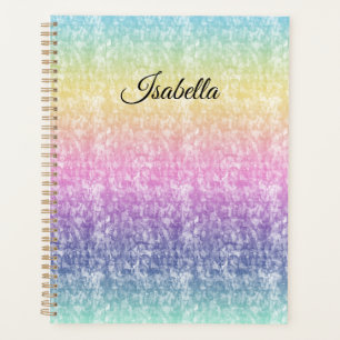 Pastel Rainbow with Script Name or Your Text Planner